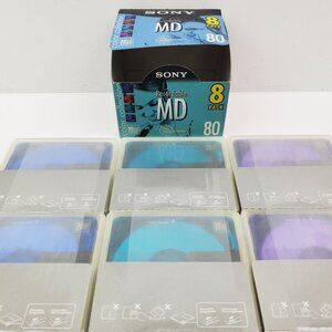 Sony Color MiniDisc 6 Quantity (Missing 2 in 8 Pack Box) Blank Sealed